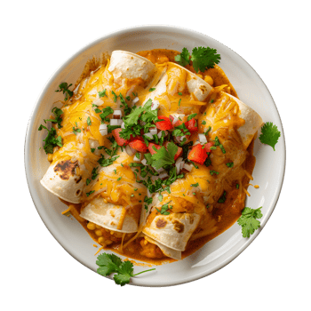 Traditional Mexican Dish Enchiladas on Plate png