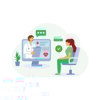 Online doctor concept consultation with patient vector