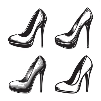 Pink high heels shoes vector