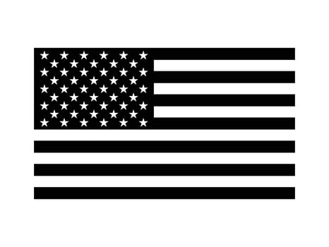 USA flag black and white icon, US Flag Cut File, 4th of July Stencil, American flag. vector