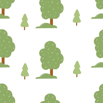 Background pattern featuring trees and greenery in a minimalist design vector