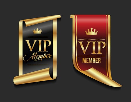 VIP member golden luxury label premium quality certificate ribbons illustration vector