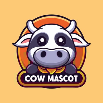 cow mascot logo design vector
