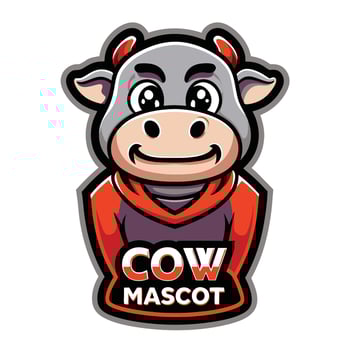 cow mascot logo for a cow mascot vector