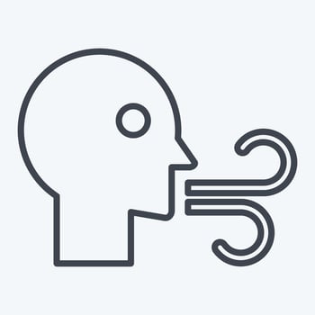 Icon Blow. related to Air symbol. line style. simple design editable vector