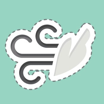 Sticker line cut Wind. related to Air symbol. simple design editable vector