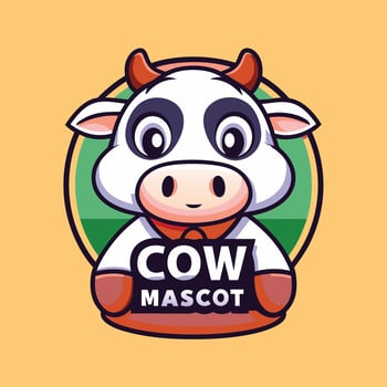 cow mascot logo design vector