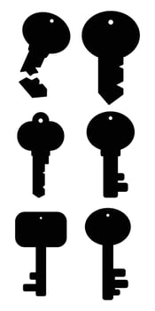 Key Icon Set for Security and Access Design Elements vector
