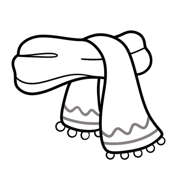 Cozy Scarf Line Art Doodle Illustration png