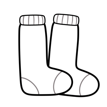Adorable Stocking Line Art Doodle Illustration png