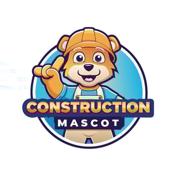 construction mascot logo design vector