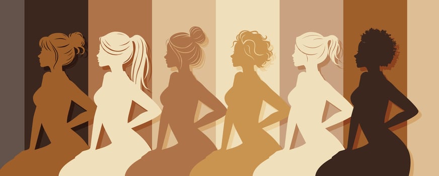Elegant Silhouette Profiles of Women vector