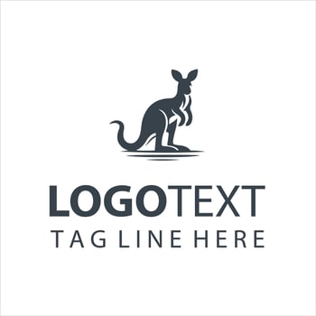 Roo Leap Kangaroo Logo vector