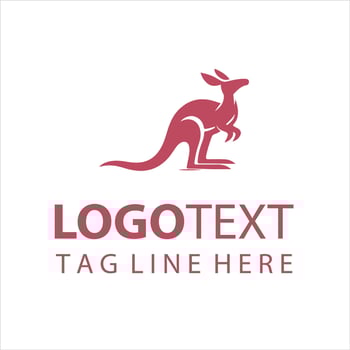 Roo Quest Kangaroo Logo vector