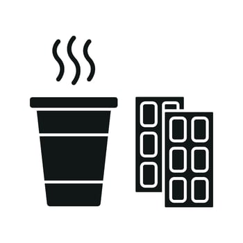 Hot chocolate drink icon showcases a rich and inviting style, ideal for enhancing beverage promotions or digital applications. vector