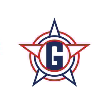 Letter G Star Logo Design. Patriotic G Logo concept inside Star vector