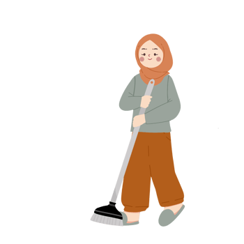 woman is cleaning the house sweeping png