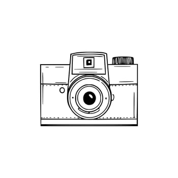 A drawing of a camera on a white background vector