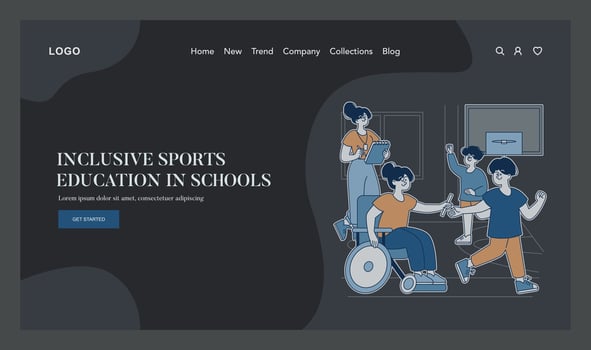 Sports For Disabled People. Flat Illustration vector