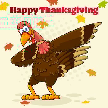 Turkey Bird Cartoon Character Dabbing vector