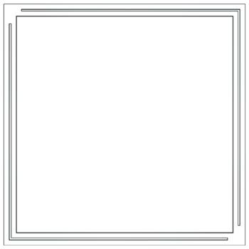 A white square frame with a black outline png