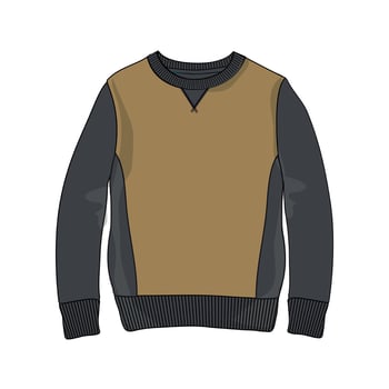 A brown and black sweater on a white background vector