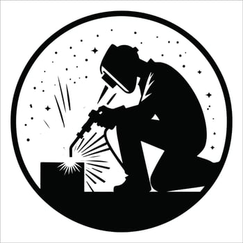 Precision Welding Silhouette vector