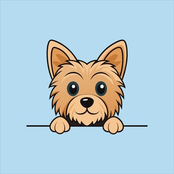 Yorkshire Terrier Dog Peeking Face illustration vector