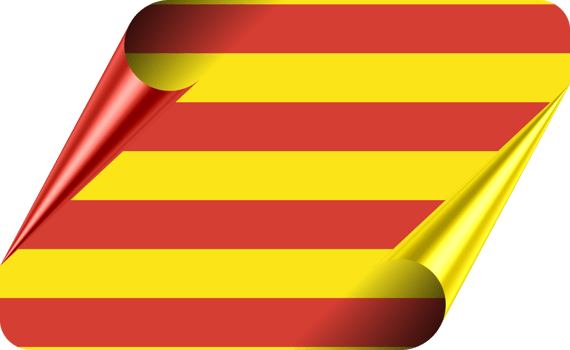 Catalonia Flag with Modern Folded Paper Effect png