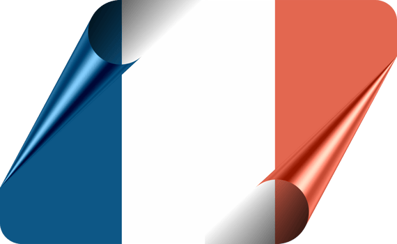 France Flag with Modern Folded Paper Effect png