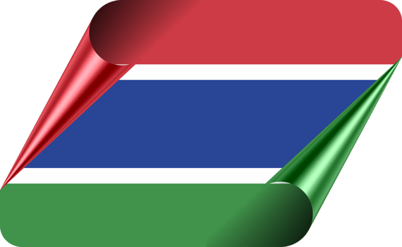The Gambia Flag with Modern Folded Paper Effect png