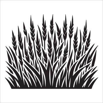 Soft Grass Silhouette for Tranquil Scenes vector
