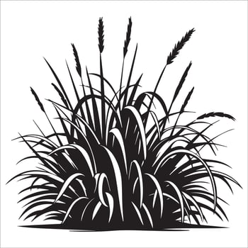 Elegant Grass Lines Silhouette Art vector