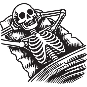 Spooky Skeleton Taking a Break Design vector