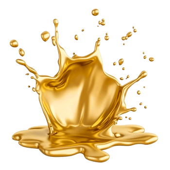 Luxurious Golden Liquid Spray in 3D png