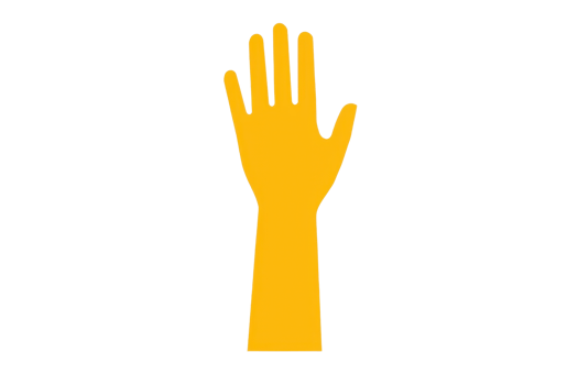 A raised hand symbolizing greeting or signaling. png