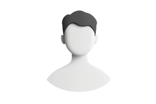 A monochromatic, stylized bust of a person with short hair, featuring a smooth surface and no facial details. png