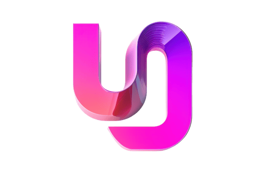 3D abstract twisted shape in vibrant pink and purple hues, with a glossy finish reflecting light. Modern digital art concept. png