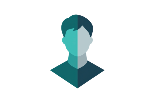 Abstract blue geometric human silhouette icon, representing anonymity and digital profile, isolated on a transparent background. png