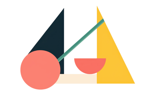 Abstract geometric illustration featuring colorful shapes including triangles, circles, and rectangles in a modern style art composition. png