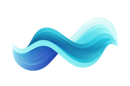 Abstract blue wave design element, ideal for creative backgrounds and projects, showcasing smooth curves and gradient color transitions. png