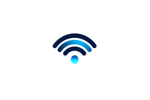 Blue Wi-Fi symbol on a transparent background. representing wireless connectivity, internet access, and modern communication technology. png
