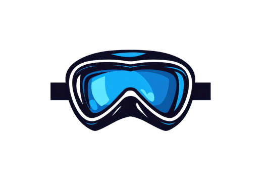 Blue ski goggles isolated on transparent background. featuring sleek design and mirrored lenses, ideal for winter sports enthusiasts. png