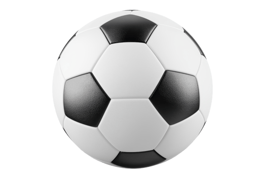 Classic black and white soccer ball isolated on transparent background. perfect for sports-related projects or football-themed designs. png