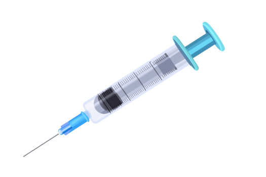 Close-up of a medical syringe with a blue plunger and a sharp needle, isolated on transparent background. for healthcare and medical use. png