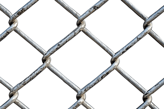 Close-up of a metallic chain link fence with a transparent background. showcasing industrial strength and texture, symbolizing security and boundary. png