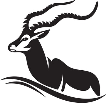 an antelope with long horns on a white background vector