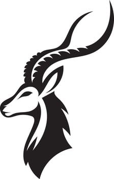 Elegant Black Silhouette of a Gazelle in Lush Grass vector