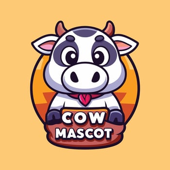 cow mascot logo design vector