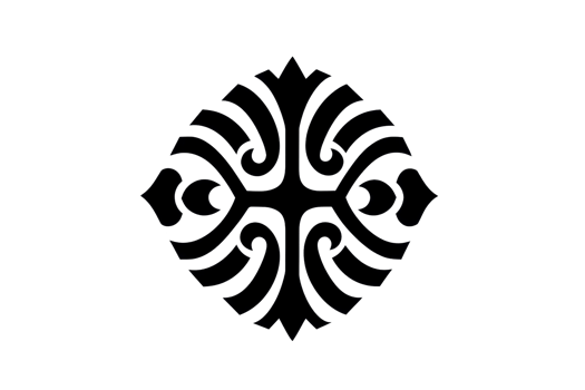 Elegant black tribal design in a symmetrical pattern, perfect for artistic projects, cultural themes, and decorative purposes. png